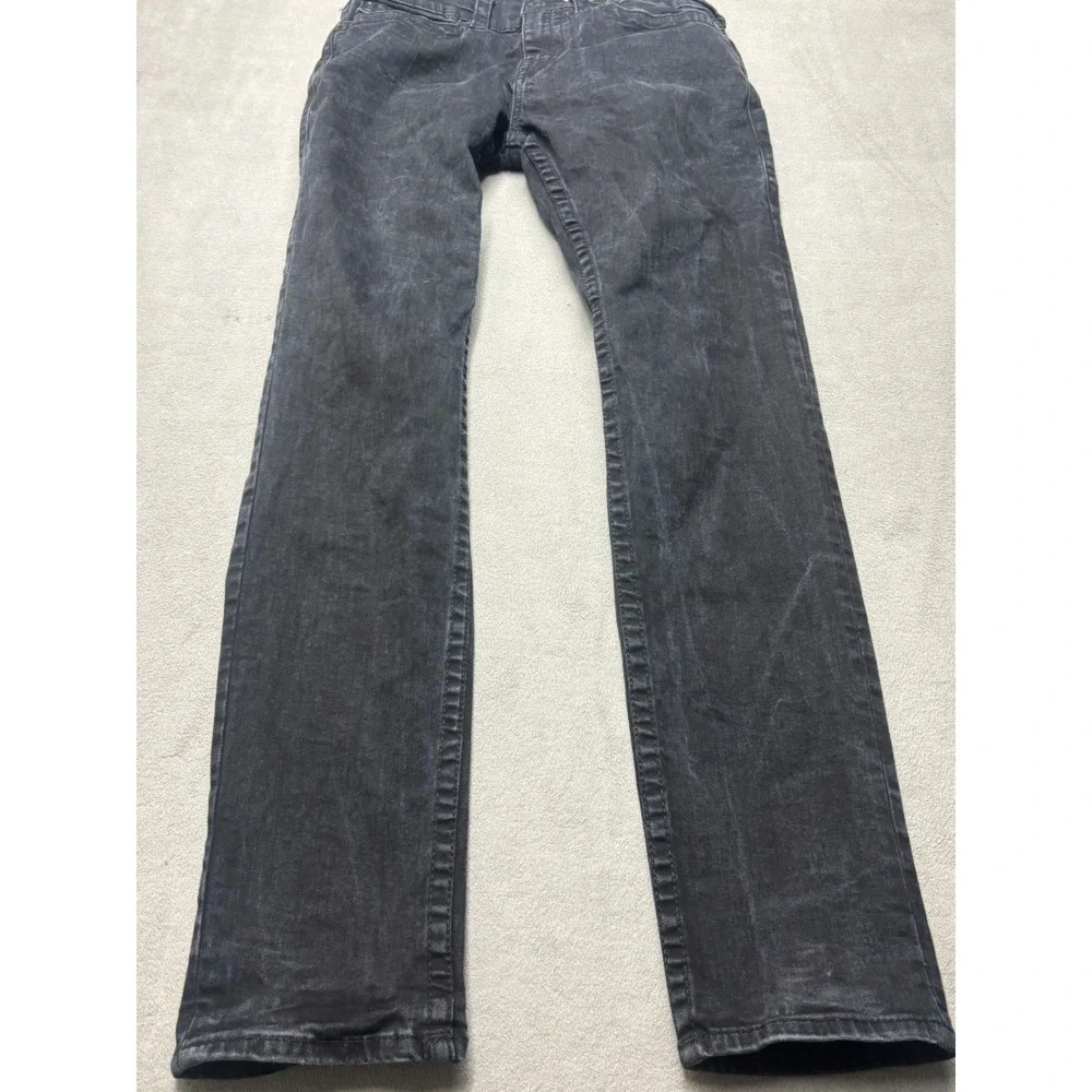 True Religion Rocco Relaxed Skinny Jeans Mens 33 Faded Black Flap Pocket Denim